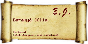 Baranyó Júlia névjegykártya